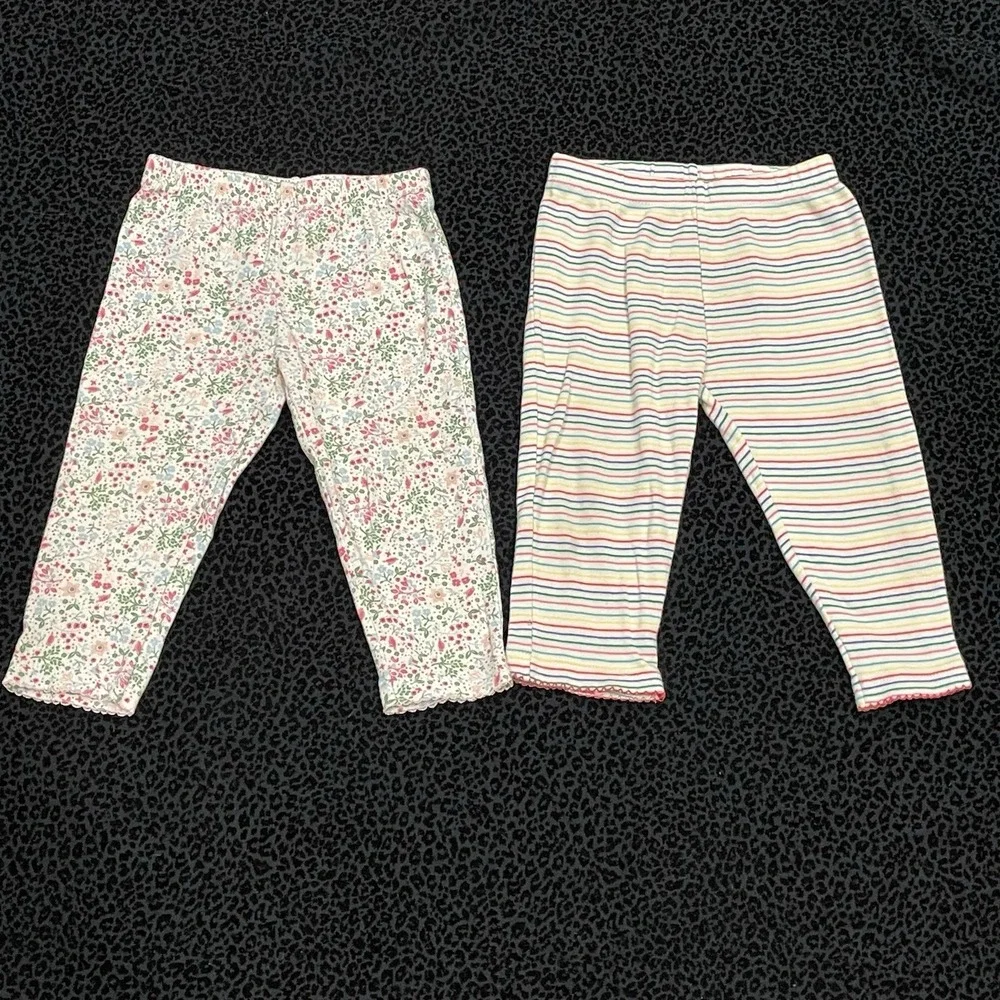 CARTER'S Girls Pants Bundle 12M Floral Pull On Comfort 100% Cotton